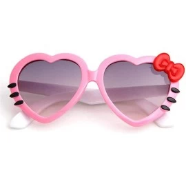 Aviator 2019 Fashion Summer Cartoon Cute Heart Bow Cat Sunglasses Glasses Pink - White - CS18YR698TL $7.08