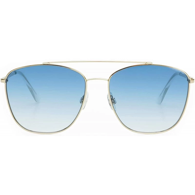 Aviator Remy Large Mens Womens Designer Fashion Aviator Sunglasses - Gold / Blue - CI18NISM2HS $32.90