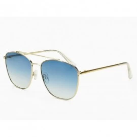 Aviator Remy Large Mens Womens Designer Fashion Aviator Sunglasses - Gold / Blue - CI18NISM2HS $32.90