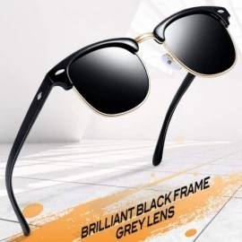 Semi-rimless Semi Rimless Polarized Sunglasses Women Men Retro Brand Sun Glasses - Gloss Black+brown - C8196Z6QDR0 $14.03