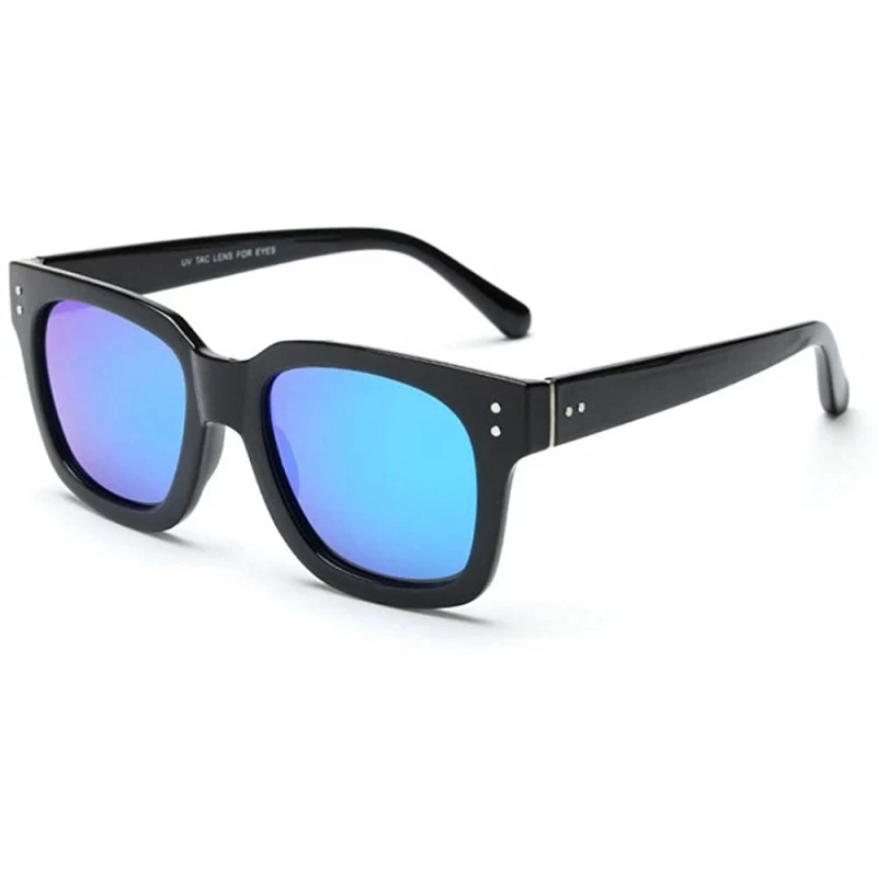 Square New TR90 retro polarized sunglasses HD men's light big box square brand designer sunglasses UV400 - Black - CB18SKN4LW...