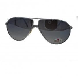 Square Vintage Aviator Style Men's and Women's Metal Frame Sunglasses- 70's and 80's Era - Silver - CI18YE7D2MN $19.14
