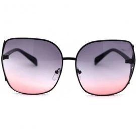 Butterfly Womens Oversize Metal Rim Butterfly Large Rhinestone Jewel Sunglasses - Black Purple Pink - CU197M2HL62 $24.91