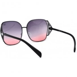 Butterfly Womens Oversize Metal Rim Butterfly Large Rhinestone Jewel Sunglasses - Black Purple Pink - CU197M2HL62 $10.63