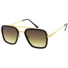 Square Fashion Classic Bold Frame Aviator M29 Sunglasses - Olive - CE18ASA6RI9 $21.68