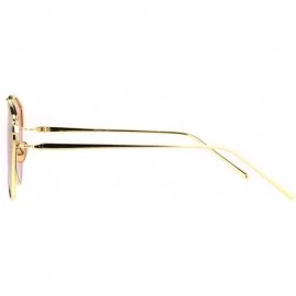 Aviator Womens Retro Unique Triangle Trendy Pilots Metal Rim Sunglasses - Gold Pink - C318K3XMSSM $15.42