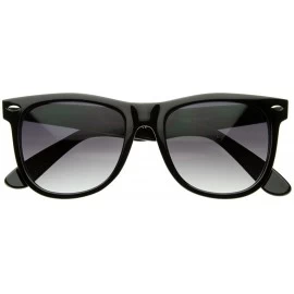 Wayfarer Large Classic Color Horn Rimmed Bright Retro Style Sunglasses (Black) - CU116Q2HGRN $18.16