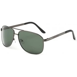 Oversized Men's Classic Metal Aviator Sunglasses- Polarized- 100% UV protection - Grey/Black - CI12EEU2DNF $8.98