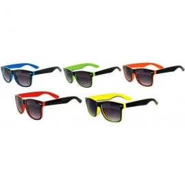 Wayfarer Classic Retro Two - Tone Vintage Smoke Lens Sunglasses UV Protectin - 5_pairs - Blue_green_orange_red_yellow - C4122...
