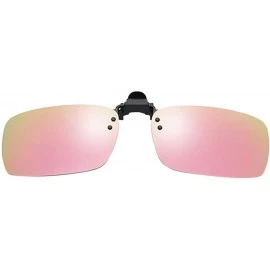 Oval Polarized Clip-on Sunglasses Anti-Glare Driving Glasses for Prescription Glasses - Pink - CA193XIETQI $18.89