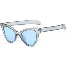 Aviator Cat Eye Sunglasses - Neutral Retro Heart Frame UV400 Eyewear Fashion Sunglasses (Blue) - Blue - CH18E4SZ533 $6.97