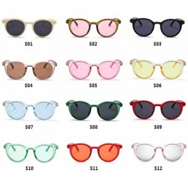 Round MOD-Style Cat Eye Round Frame Sunglasses A Variety of Color Design - S06 - CW189OL2ORD $22.63