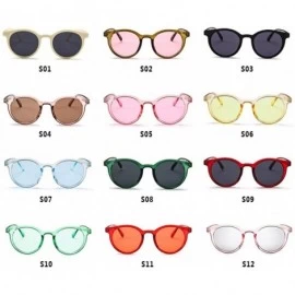 Round MOD-Style Cat Eye Round Frame Sunglasses A Variety of Color Design - S06 - CW189OL2ORD $22.63
