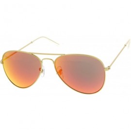 Aviator Premium Flash Mirror Lens Aviator Sunglasses (Nickel Plated Metal Frame) (Gold Fire) - CL11G13WUNR $17.39