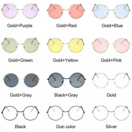 Round 2019 Retro Round Pink Sunglasses Women Brand Designer Sun Glasses Alloy Mirror Female Oculos De Sol Black - C61984AUOMU...