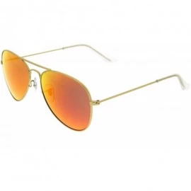 Aviator Premium Flash Mirror Lens Aviator Sunglasses (Nickel Plated Metal Frame) (Gold Fire) - CL11G13WUNR $17.39