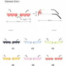 Rimless Rimless Sunglasses Fashion Rectangle Glasses - 1 Black - C8198GGHMWD $19.93