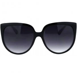 Oversized Womens Oversized Boyfriend Style Plastic Retro Horn Sunglasses - Black Smoke - CO18QXE4XI9 $22.56