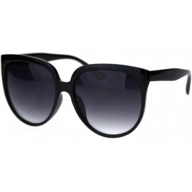 Oversized Womens Oversized Boyfriend Style Plastic Retro Horn Sunglasses - Black Smoke - CO18QXE4XI9 $22.56