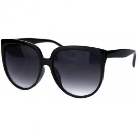 Oversized Womens Oversized Boyfriend Style Plastic Retro Horn Sunglasses - Black Smoke - CO18QXE4XI9 $13.72