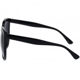 Oversized Womens Oversized Boyfriend Style Plastic Retro Horn Sunglasses - Black Smoke - CO18QXE4XI9 $13.72