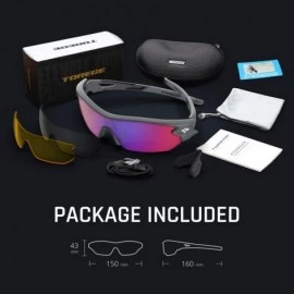 Wrap Polarized Sunglasses Interchangeable Baseball - Grey Frame&light Rainbow Lens - C218I69XI9I $26.34