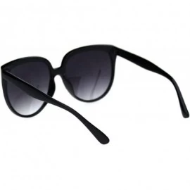 Oversized Womens Oversized Boyfriend Style Plastic Retro Horn Sunglasses - Black Smoke - CO18QXE4XI9 $13.72