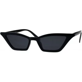 Rectangular Trapezoid Cateye Sunglasses Womens Runway Celebrity Fashion Shades - Black (Black) - CT18GNM0EYT $12.76