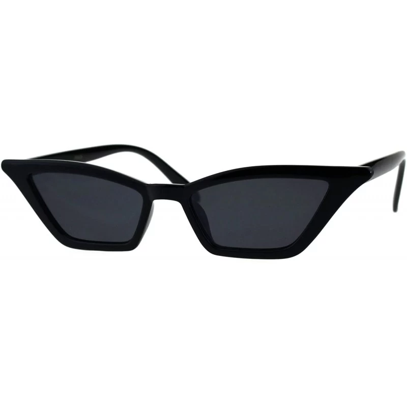 Rectangular Trapezoid Cateye Sunglasses Womens Runway Celebrity Fashion Shades - Black (Black) - CT18GNM0EYT $12.76
