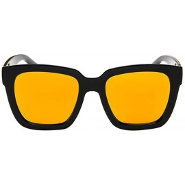 Wrap Polarized Sunglasses For Women Colorful Mirrored Lens Fashion Goggle Eyewear - Orange - CK18SNZOGC0 $7.04