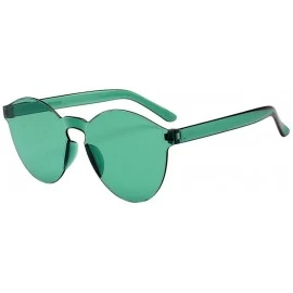 Rectangular Women Men Fashion Clear Resin Retro Funk Sunglasses Outdoor Frameless Eyewear Glasses (Green) - Green - C1195NKEX...