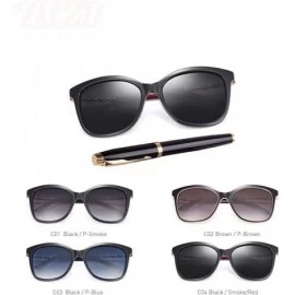 Aviator 20/20 Brand Design Polarized Sunglasses Women Gradient Lens Female C01 Black - C03 Blue - CV18XQZHAN2 $12.56