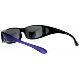 Goggle Womens Polarized Fit Over Glasses Sunglasses Rhinestone Rectangular Frame - Purple - CW185WXIG9H $13.17