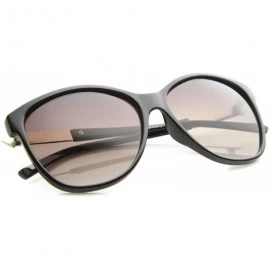 Cat Eye Women's Glam Fashion Metal Temple Oversize Cat Eye Sunglasses 59mm - Black-silver / Lavender - CM12I21QAUN $9.32