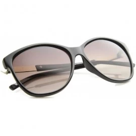 Cat Eye Women's Glam Fashion Metal Temple Oversize Cat Eye Sunglasses 59mm - Black-silver / Lavender - CM12I21QAUN $20.23