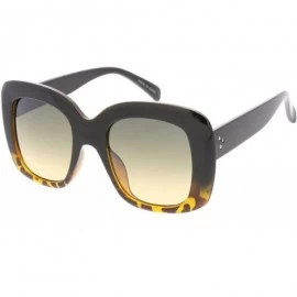 Square Urban Modern"Chrono" Thick Frame Sunglasses - Yellow - CA18GYD623G $10.58