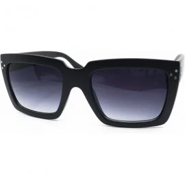 Oversized 92055 Premium Oversize XL Women Men Retro Vintage Havana Tilda Shadow Style Fashion Sunglasses - Matte Black - CE18...