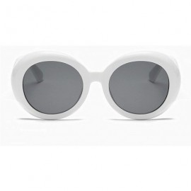 Sport Classic style Round Sunglasses for Women Plate Resin UV 400 Protection Sunglasses - White - C518SAS8XC8 $16.28