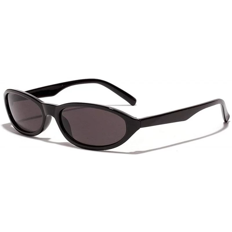 Oval Ultra light Oval Small Frame Sunglasses Brand Designer Fashion Lady Shaded Sunglasses UV400 - Black - C318UK57QAS $22.67