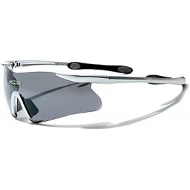 Rimless Mens Sports Shield Baseball Cycling Triathalon Sunglasses - xl021 - Silver W Black - CC11CE4VGGJ $20.48