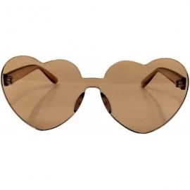 Oversized 1 Pcs Oversized Candy Color Heart Shaped Sunglasses Clear Lens Fashion - Choose Color - Brown - C418NKCOW72 $34.79