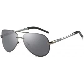 Aviator Polarized Aviator Sunglasses for Men Women Metal Frame Flat Top Sun Glasses UV Protection 63mm - Gray - CY18YZZS7RT $...