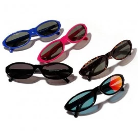 Oval Ultra light Oval Small Frame Sunglasses Brand Designer Fashion Lady Shaded Sunglasses UV400 - Black - C318UK57QAS $22.67