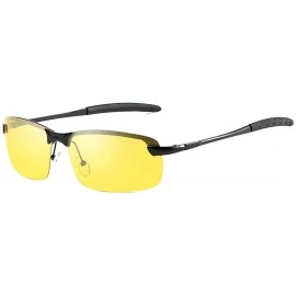 Goggle HD Polarized Night Vision Sunglasses For Men (Black- Yellow) - Black - CA18CGGIZX3 $13.66