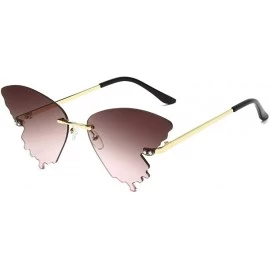 Sport Summer Butterfly Sunglasses Gradient Butterfly Shape Frame - D - CN190MWCHMG $8.42