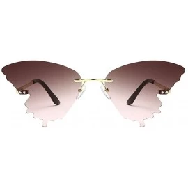 Sport Summer Butterfly Sunglasses Gradient Butterfly Shape Frame - D - CN190MWCHMG $8.42