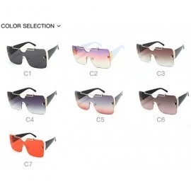 Oversized Retro sunglasses for women brand design frameless Siamese female glasses - Black - C118U07G2GL $10.39