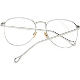 Round Men Women Nearsighted Glasses Anti-radiation Computer Simple Glasses - Silver - CV1978HEX8O $20.20