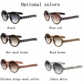 Butterfly Women's Sunglasses Gradients Wood Colors Frames Fashion Studs Black Wine Red Gift Boxes - Zebra White - CD185N6WXQ6...
