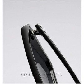 Oversized Men Women Fashion Lady Square Frame Flat Top Mirror UV400 Sunglasses for Male and Female Driving 5121 - Blue - CJ18...
